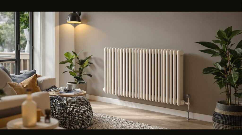 Choisir son radiateur De Dietrich : l'essentiel 2 Vertical radiator in a modern living room
