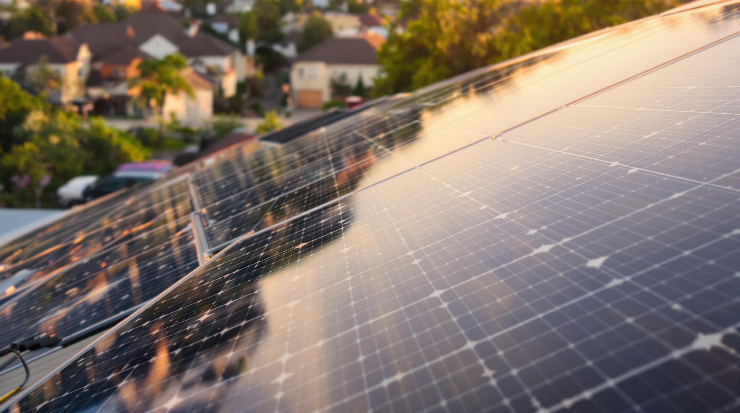 Solar panels on a rooftop.