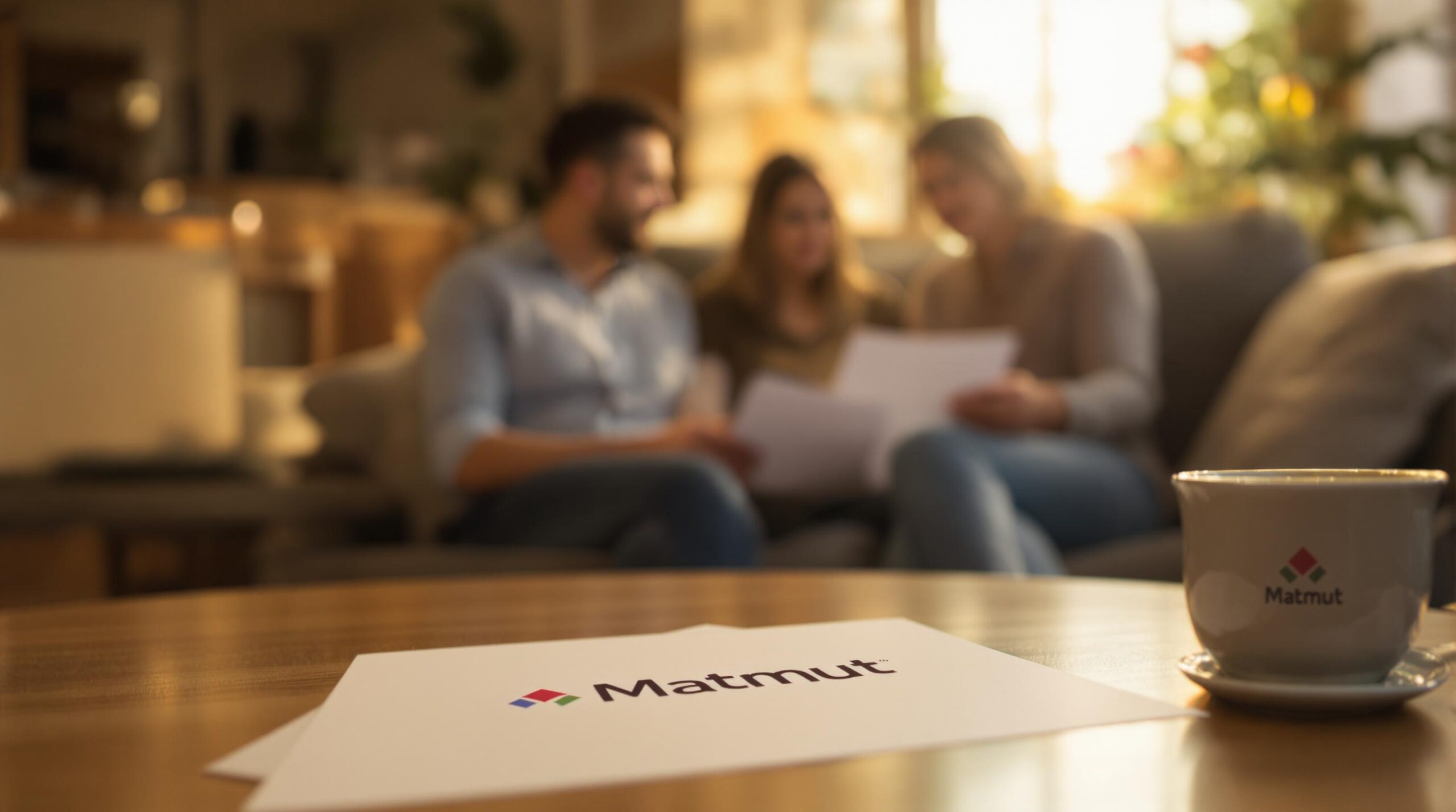 Family discusses Matmut insurance at home