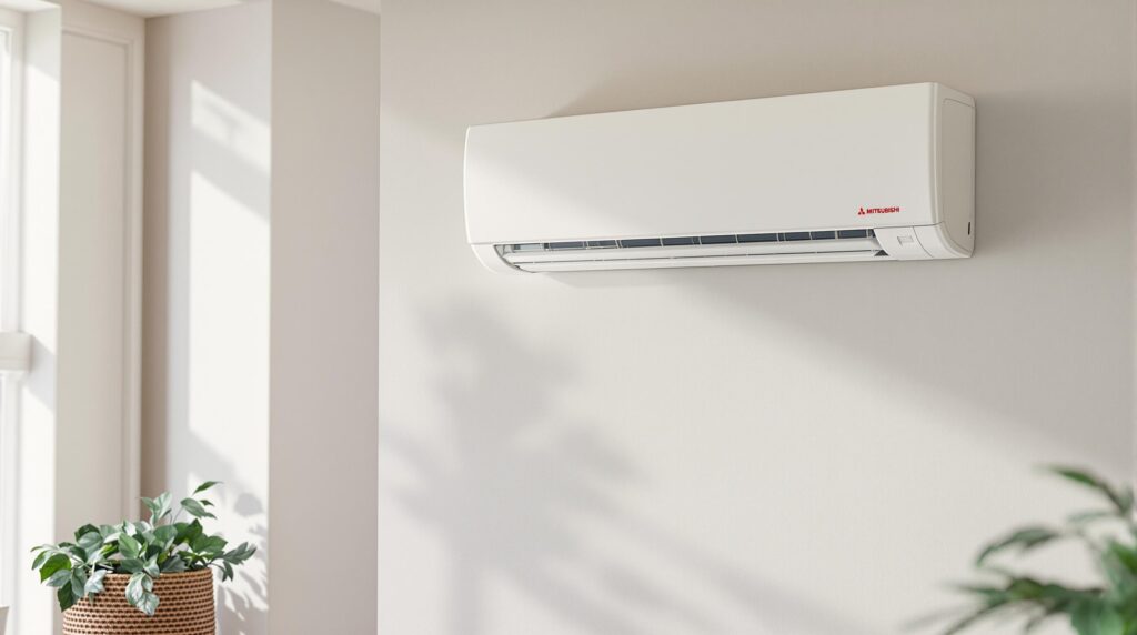 Climatiseur Mitsubishi : efficacité et adaptation idéale 2 Mitsubishi air conditioner on a wall