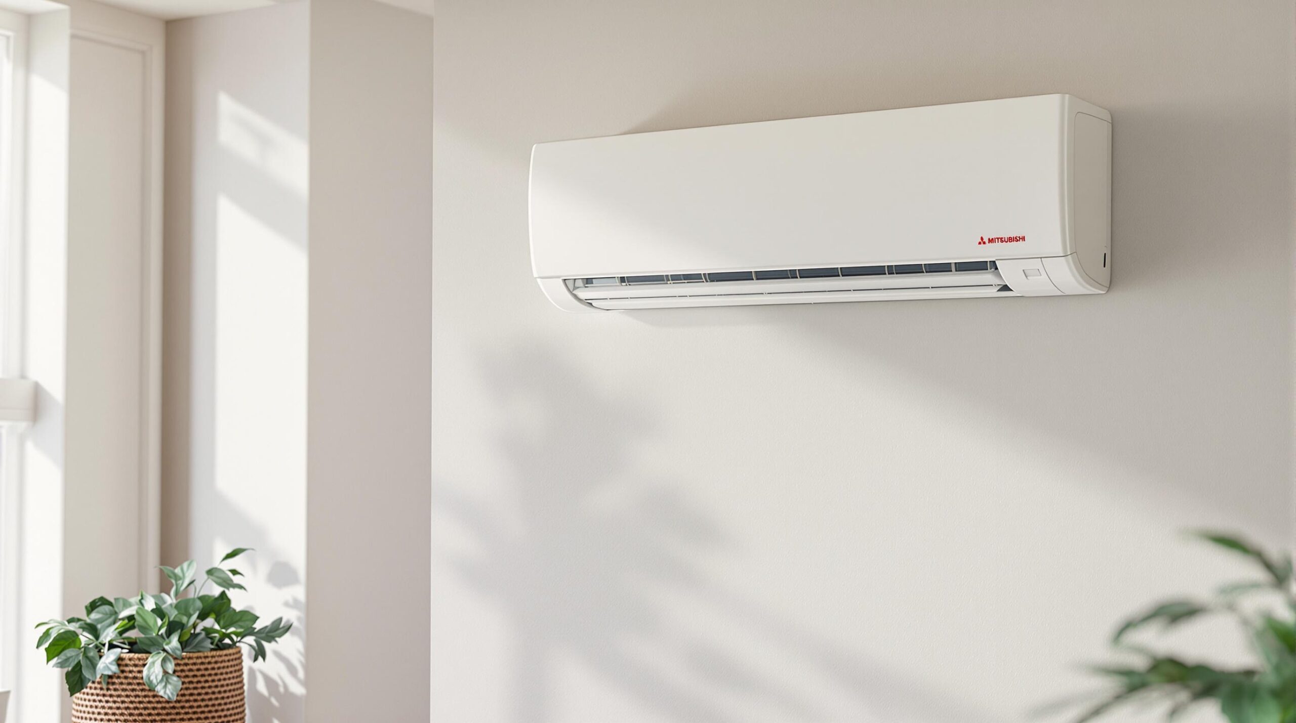 Mitsubishi air conditioner on a wall
