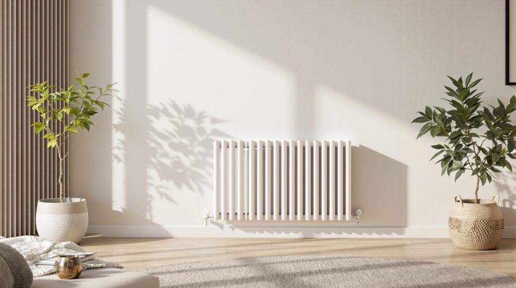 Radiateurs Acova design : esthétique & performance 2 White radiator in a bright living room