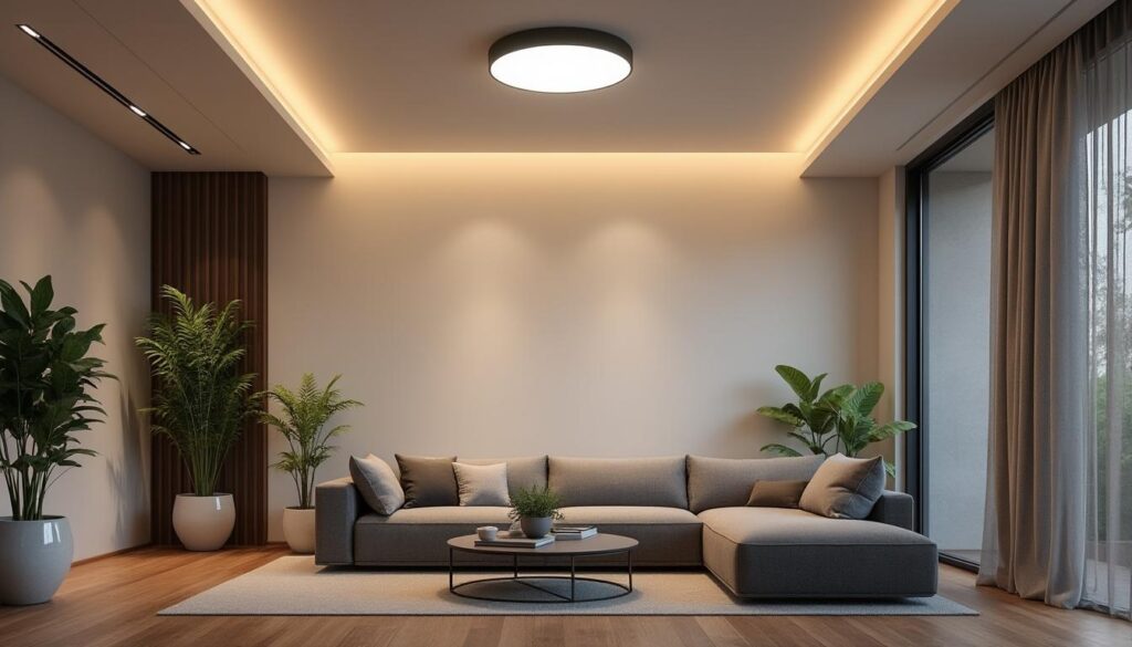 découvrez luminalight connect, le plafonnier intelligent qui illumine votre intérieur avec style et modernité. réglez l'ambiance lumineuse selon vos envies, tout en profitant d'une technologie connectée facile à utiliser. transformez votre espace de vie avec une lumière adaptée à chaque moment de la journée.
