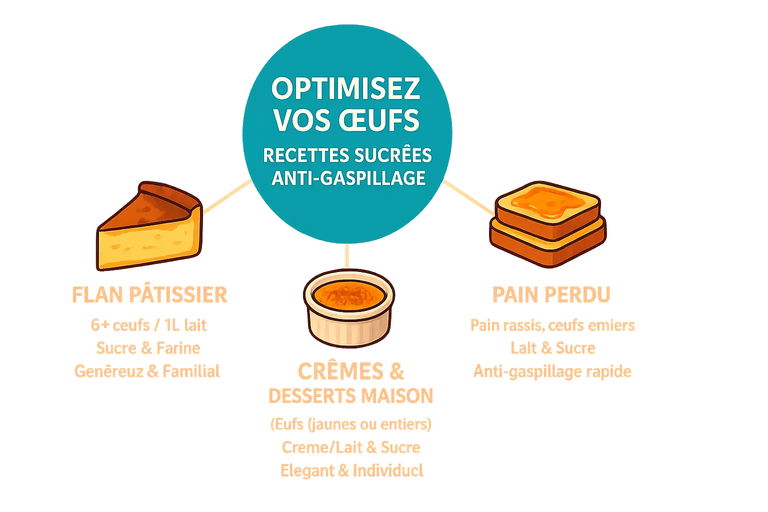 Recettes variées pour écouler vos œufs entiers 5 Illustration recettes avec des œufs entiers