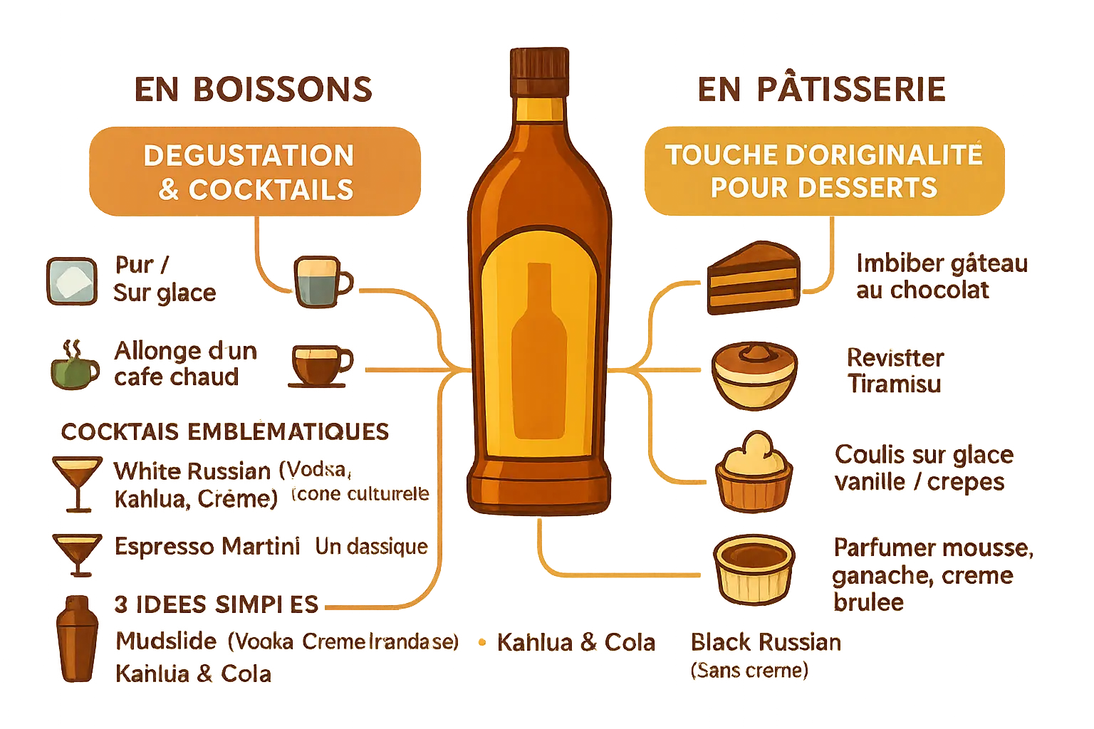 Kahlúa cocktails et desserts