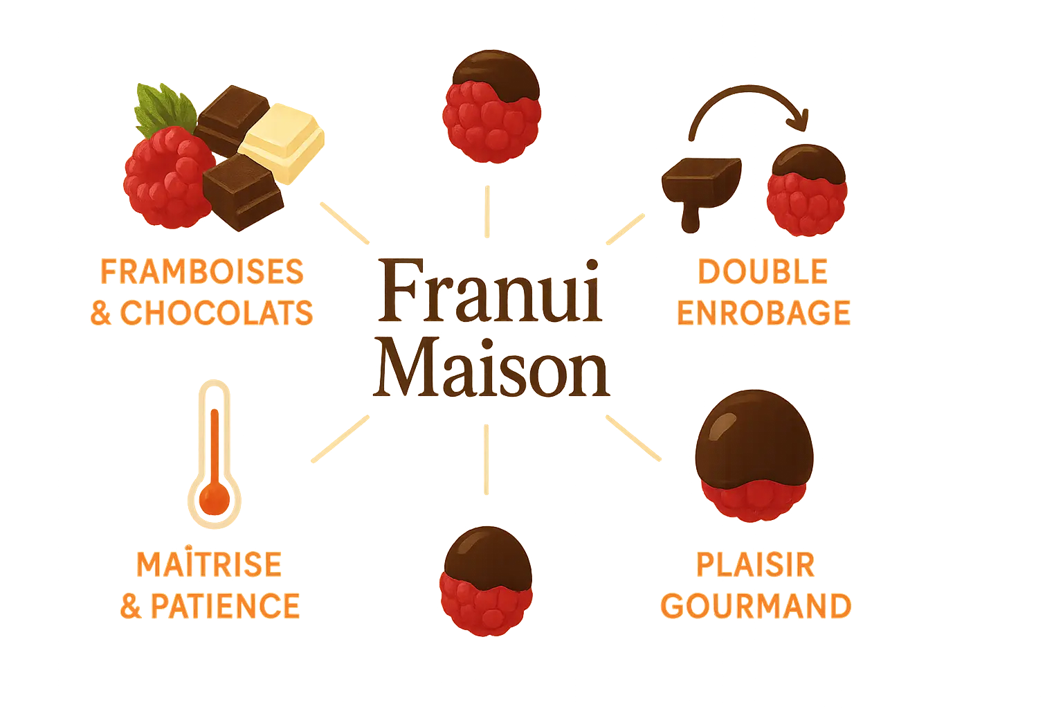 Franui, framboises enrobées de chocolat