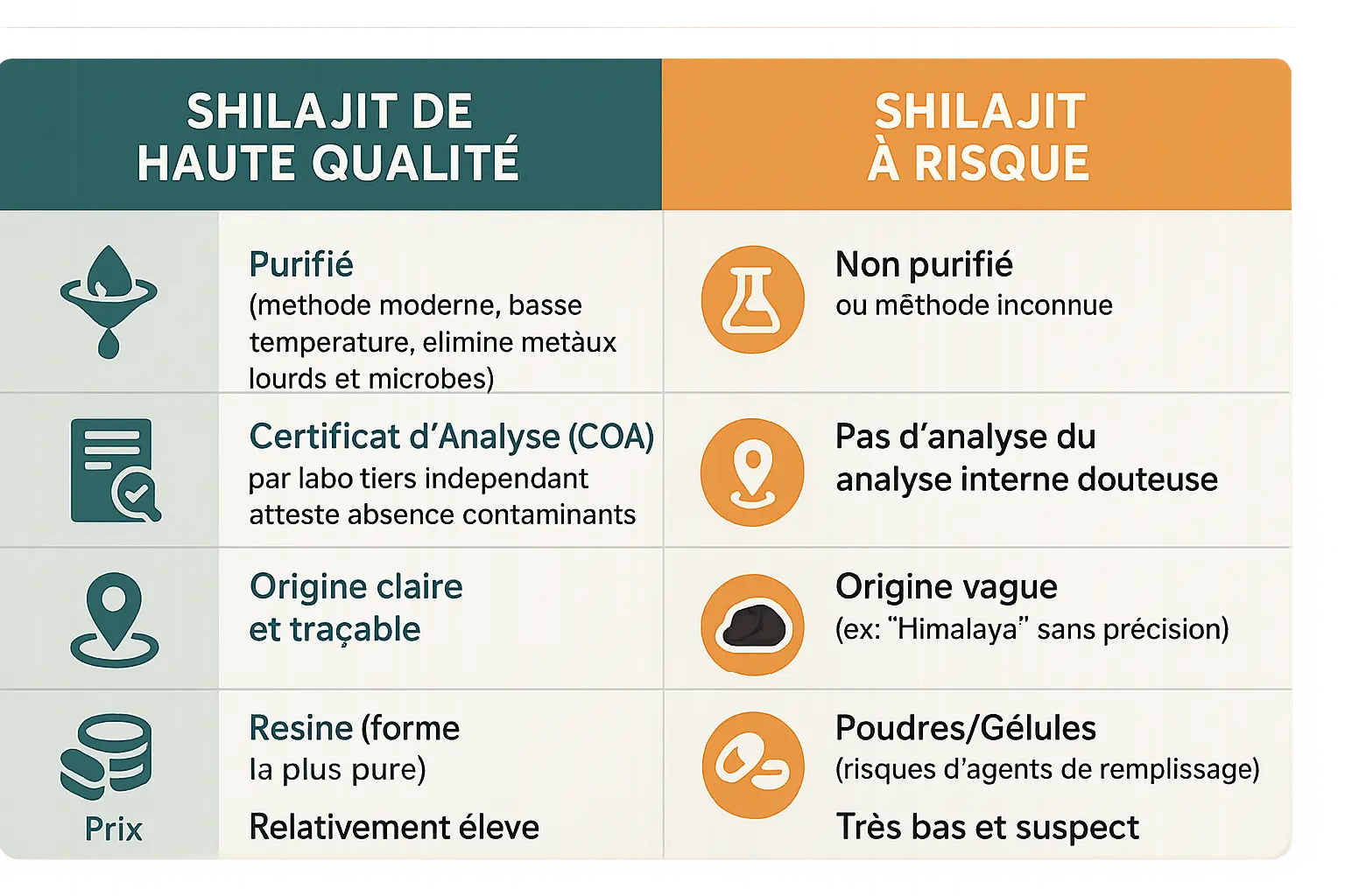 Shilajit danger : à éviter pour troubles digestifs 7 Shilajit qualité