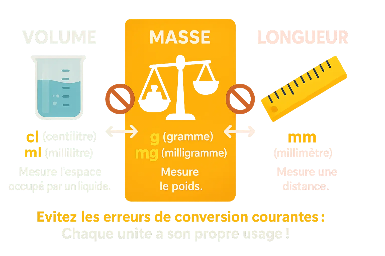 Tableau de conversion cl en ml
