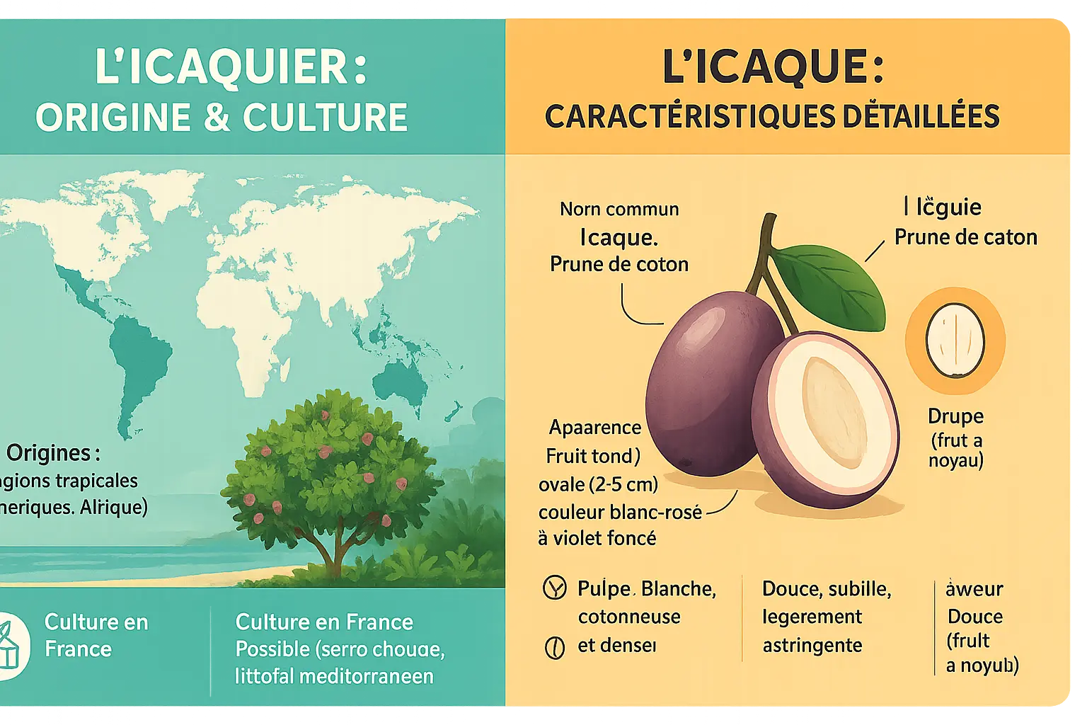 L'icaque : le seul fruit débutant par la lettre i 5 Icaque fruit sur une branche