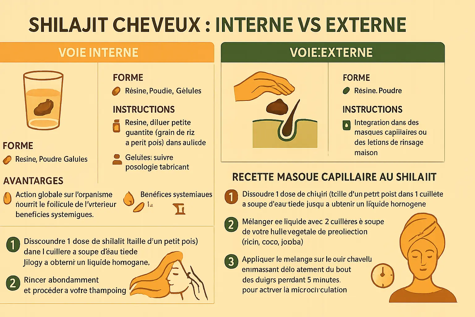 Shilajit et bienfaits capillaires