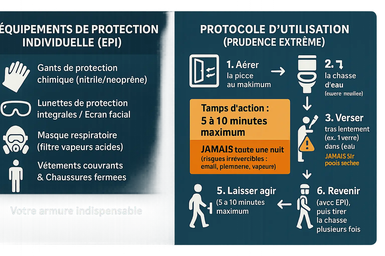 Acide chlorhydrique WC : risques et alternatives 5 Illustration des risques liés à l'utilisation de l'acide chlorhydrique