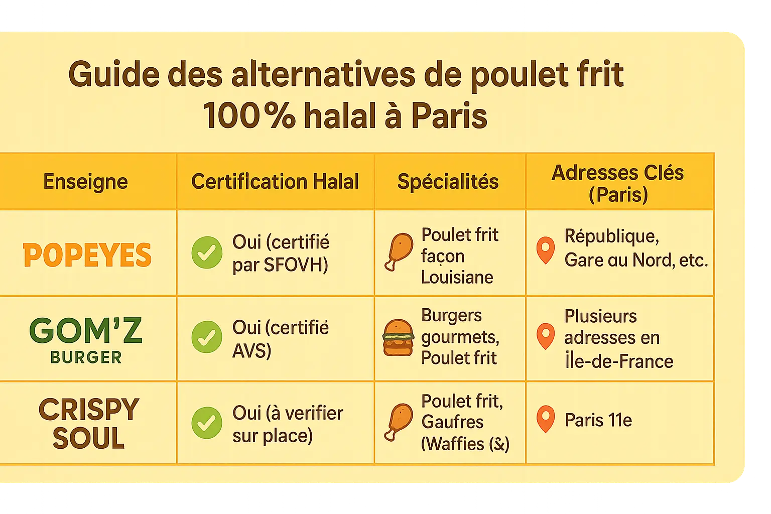 Poulet frit halal à Paris