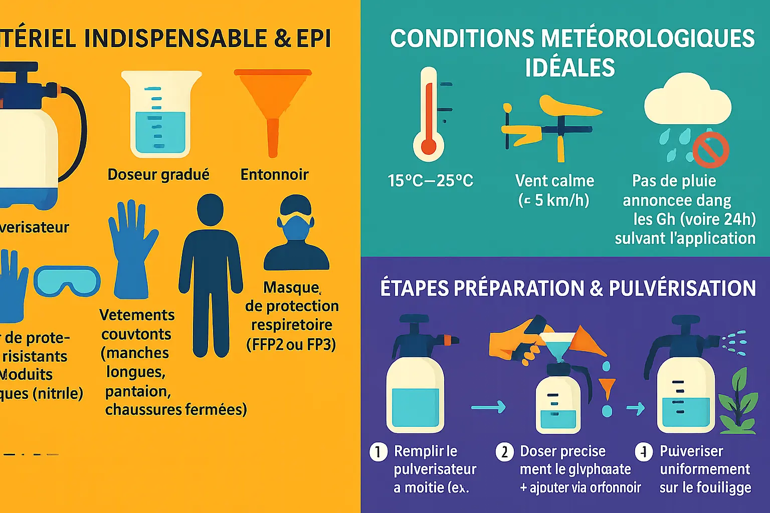 Application du glyphosate avec un pulvérisateur