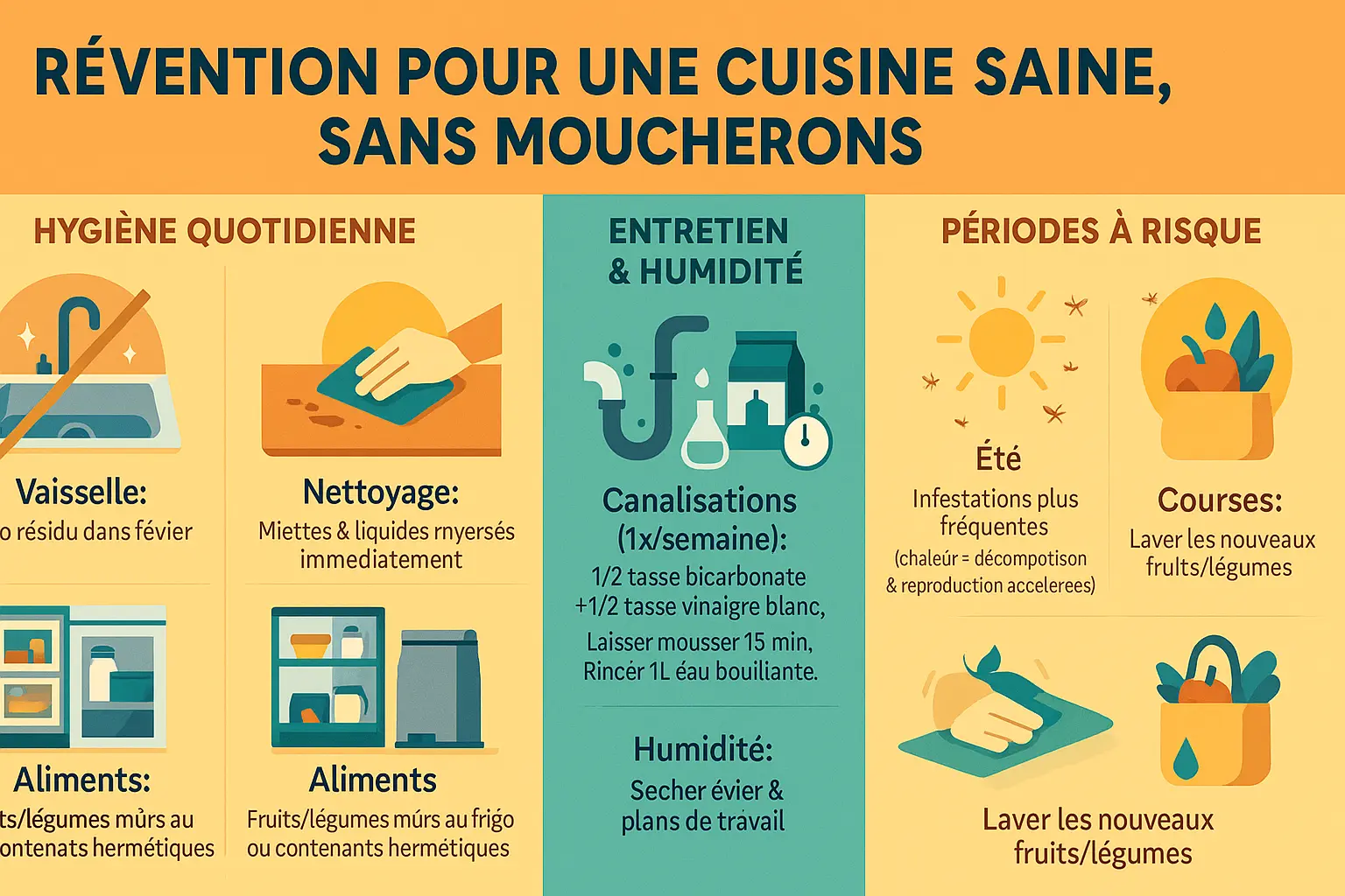 Prévention des moucherons en cuisine