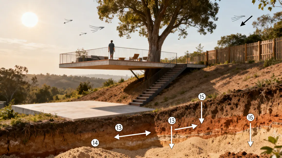 Terrain analyse aménagement extérieur pente terrasse et sol