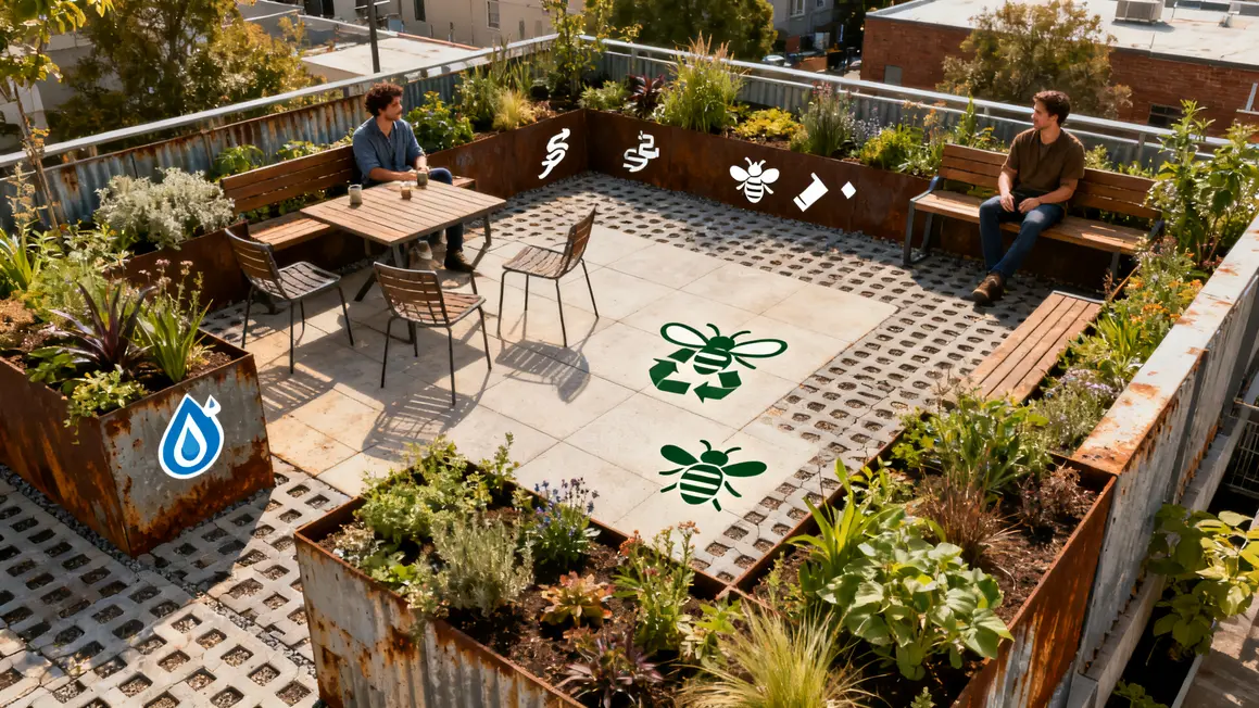 aménagement extérieur : bonnes pratiques pour un résultat durable 2 cloture recycle pave drainant biodiversite
