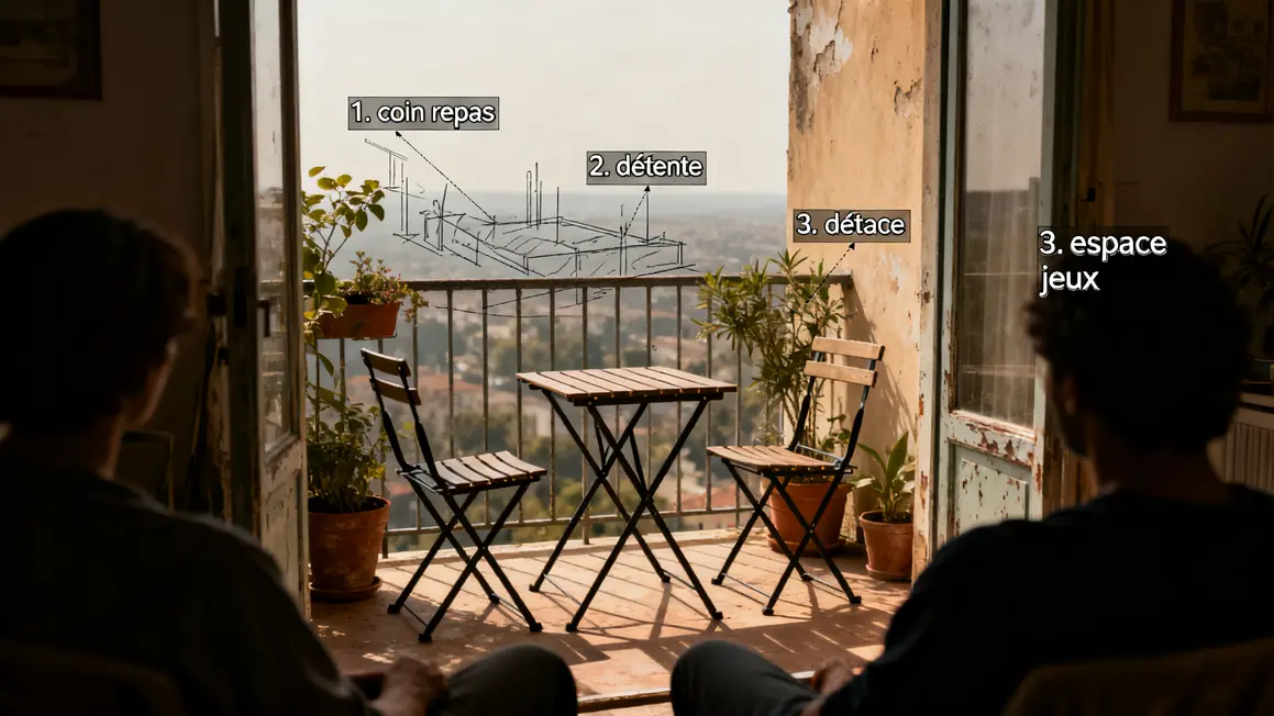 Petit espace exterieur optimise repas detente jeux