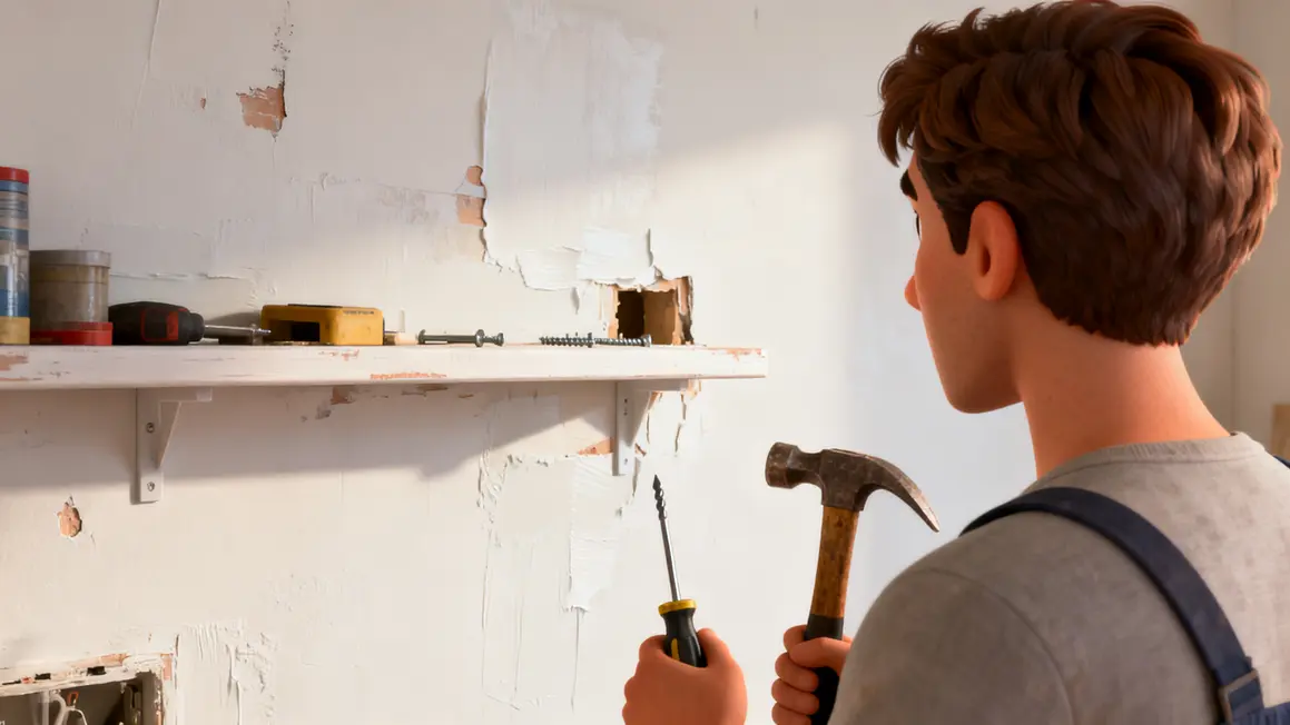 bricolage maison : plan d’action simple et réaliste 2 debutant bricolage maison mur etagere
