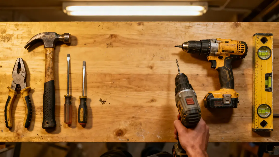 bricolage maison outils standards photorealiste