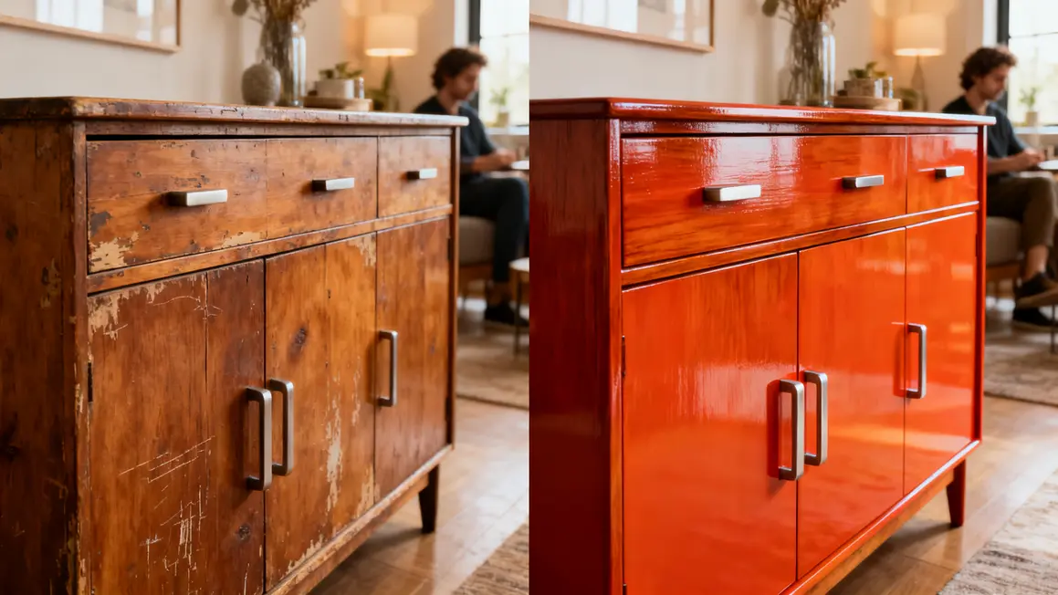buffet bois peinture meuble transformation