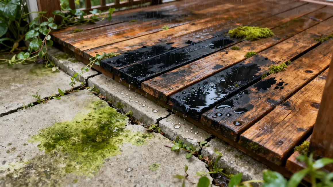 Comment réussir terrasse noircie étape par étape 2 Noircissement terrasse causes bois beton pierre