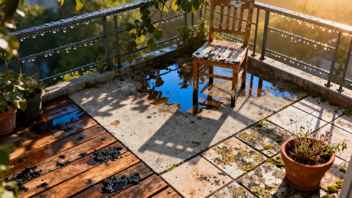 Taches noire humidite terrasse noircie materiaux 2026
