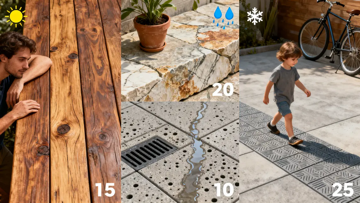 aménagement extérieur : critères de choix vraiment utiles 3 materiaux durables pour amenagement exterieur adaptation climat