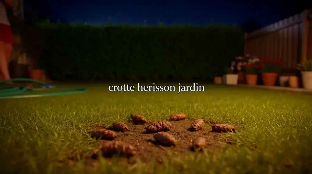 crottes herisson pelouse nocturne jardin