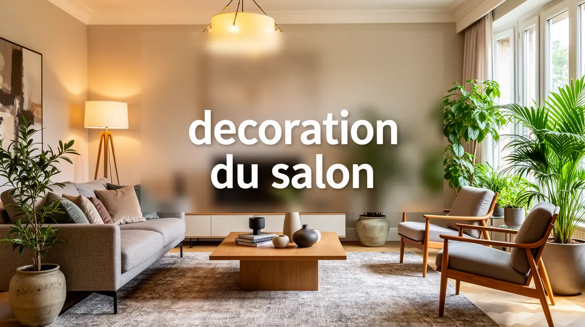 décoration du salon : critères de choix vraiment utiles 7 Vue photorealiste d'un salon contemporain lumineux avec decoration du salon
