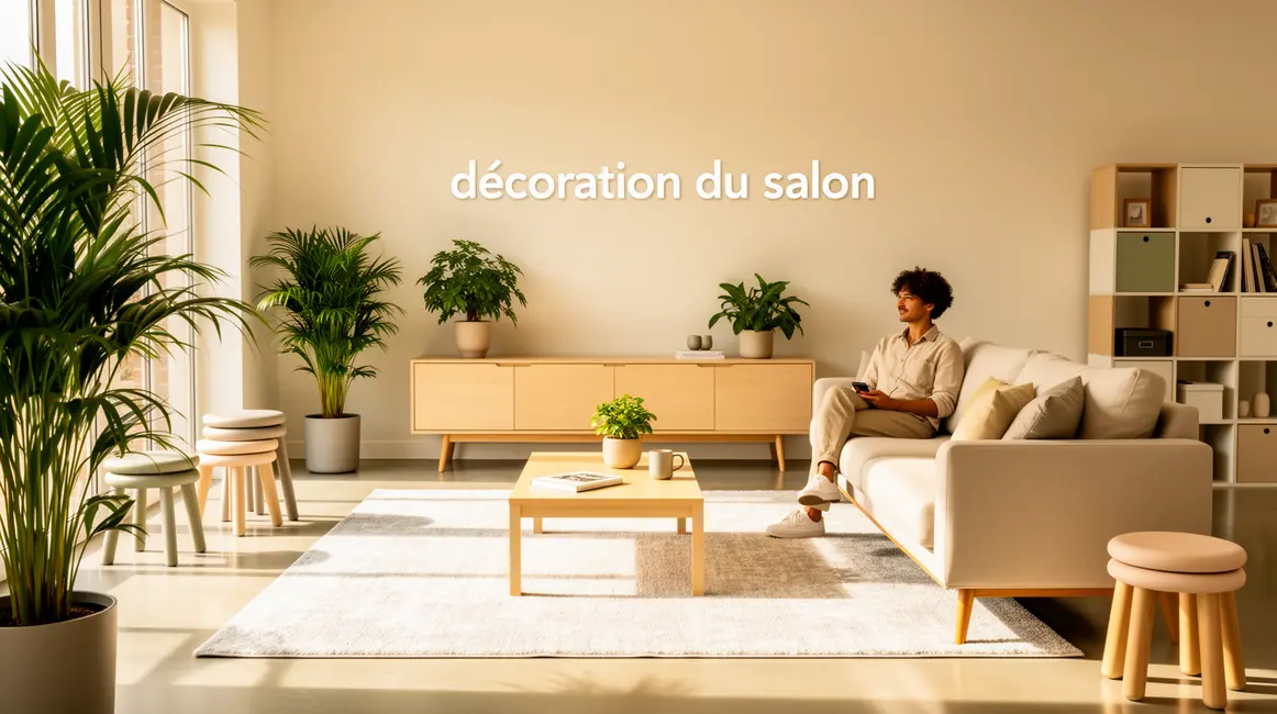 décoration du salon : bonnes pratiques pour un résultat durable en petit budget 58 Salon lumineux minimaliste avec plantes et accessoires