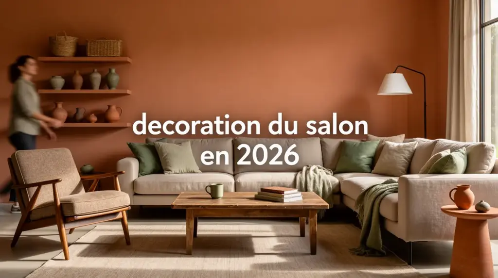 salon moderne 2026 minimaliste vintage terre textile