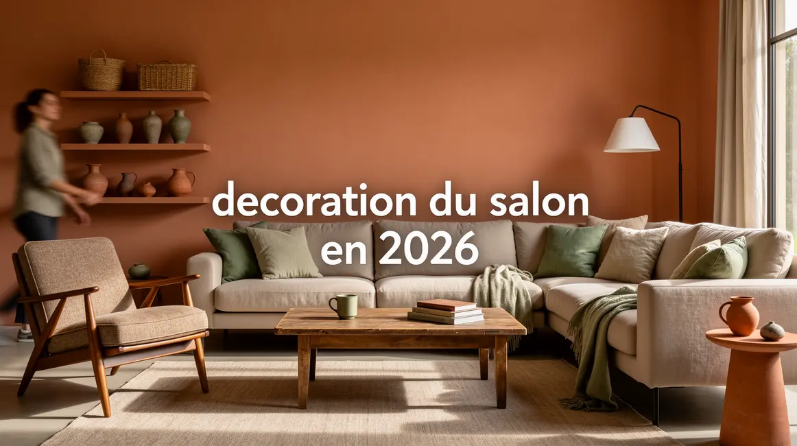 salon moderne 2026 minimaliste vintage terre textile
