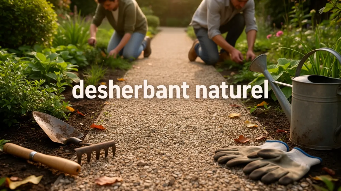 désherbant naturel : conseils concrets pour éviter les pièges en petit budget 49 Scène de jardin propre avec outils et désherbant naturel