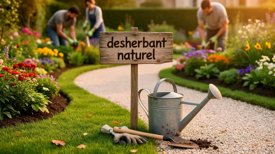 jardin sain pancarte desherbant naturel