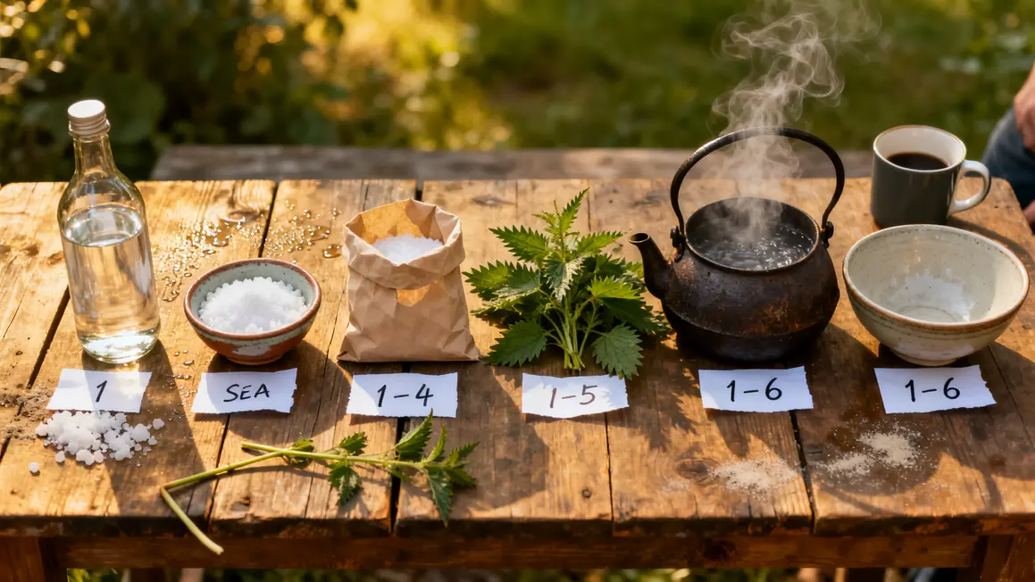 table ingrédients pour recettes désherbant naturel