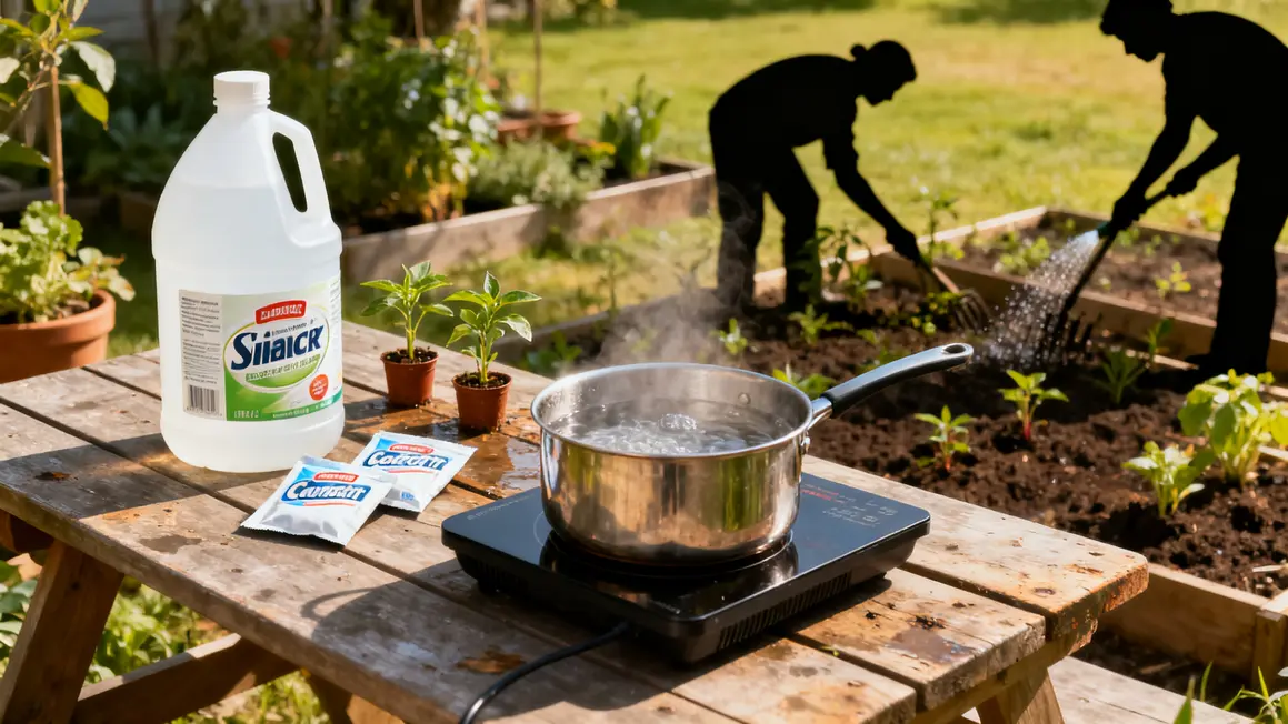 désherbant naturel vinaigre bicarbonate jardin
