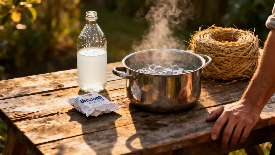 désherbant naturel : bonnes pratiques pour un résultat durable 2 substances désherbant naturel vinaigre bicarbonate paillage