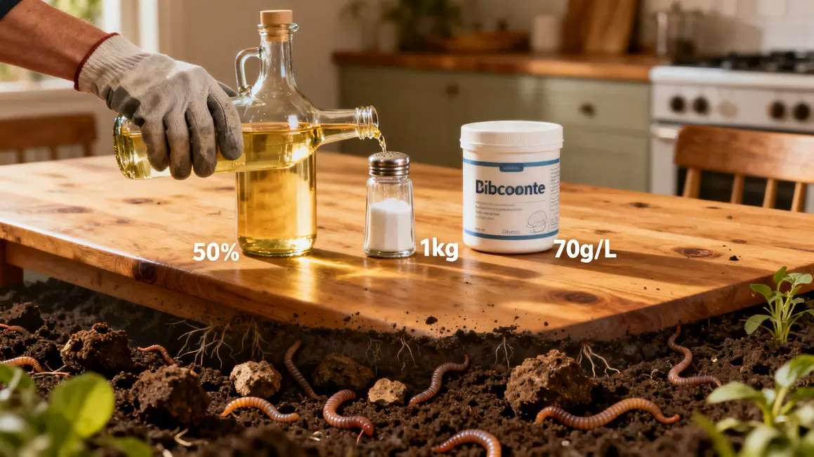 désherbant naturel : conseils concrets pour éviter les pièges 2 Désherbant naturel vinaigre sel bicarbonate sur sol fertile