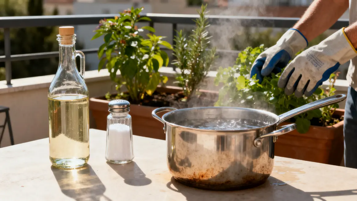 désherbant naturel : plan d’action simple et réaliste en petit budget 2 vinaigre sel eau bouillante sur terrasse pour desherbant naturel