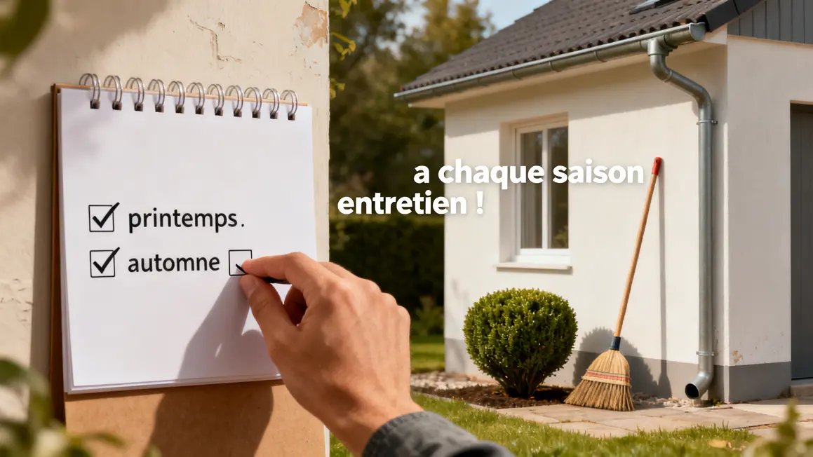 calendrier entretien façade maison printanière automnale balai-brosse gouttière plante