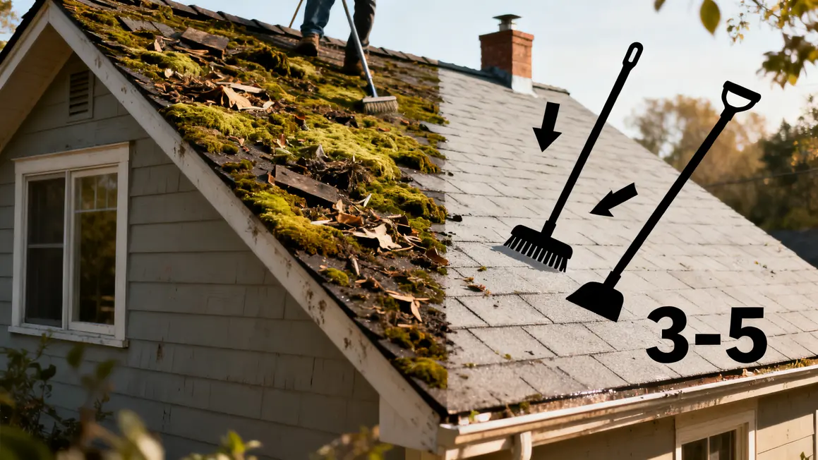 entretien toiture : bonnes pratiques pour un résultat durable 2 entretien toiture mousse debris cote propre