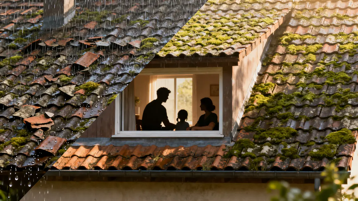 toiture usée vs toiture propre