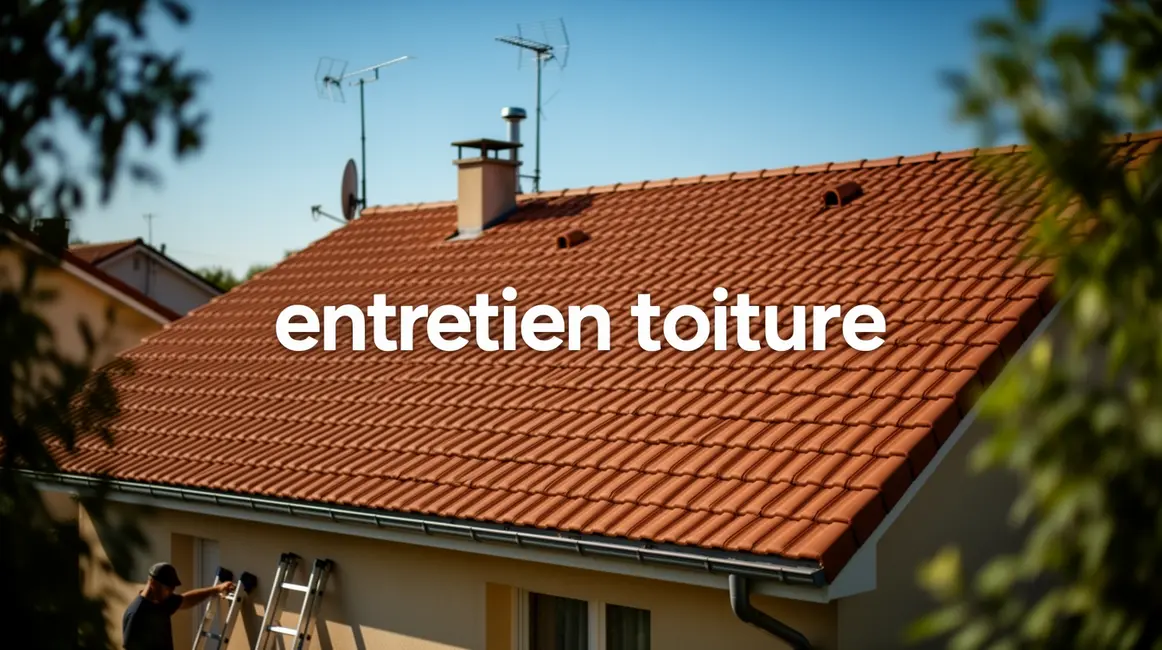 toit entretenu tuiles propres maison arbres ciel bleu