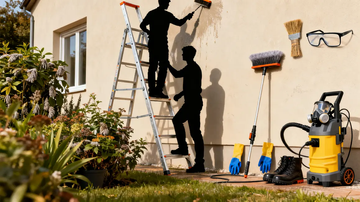 materiel protections nettoyage facade maison