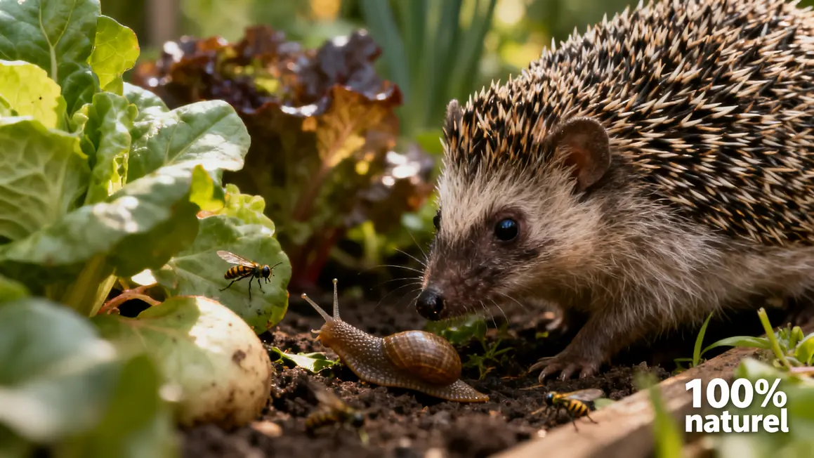 hérisson au jardin : guide débutant sans jargon en petit budget 2 herisson chassant limaces et insectes potager sans pesticides