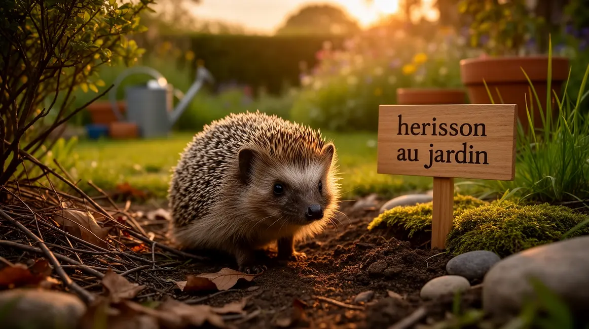 herisson dans jardin naturel au soleil
