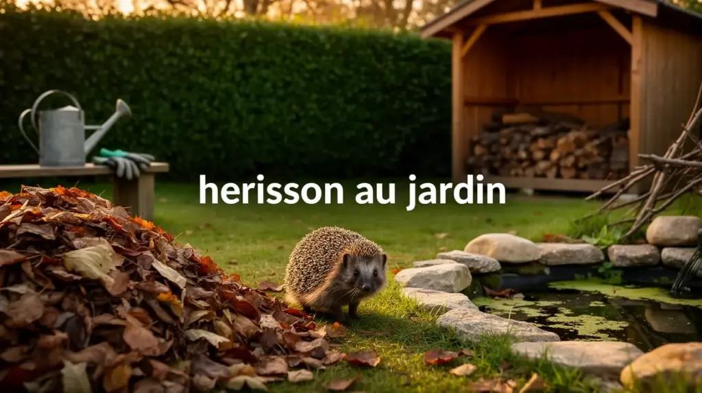 herisson dans jardin naturel avec abri et point d eau