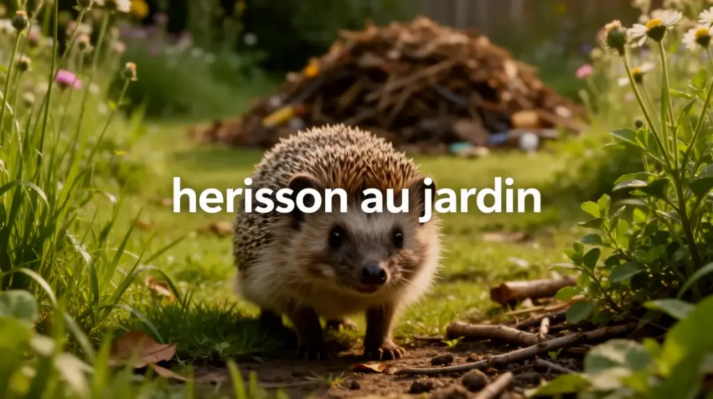 herisson au milieu d-un jardin vert et fleurs