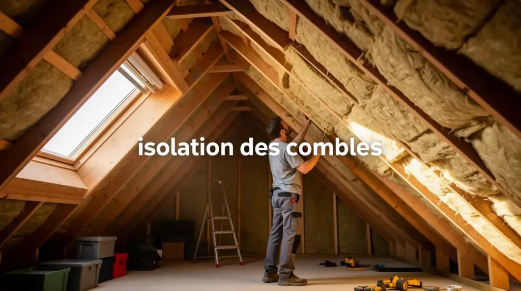 Combles isolés laine minérale sous toiture moderne