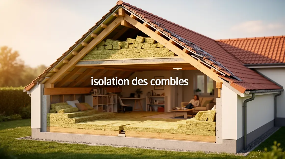 isolation des combles : checklist avant de se lancer 2 Isolation des combles visuelle maison coupe